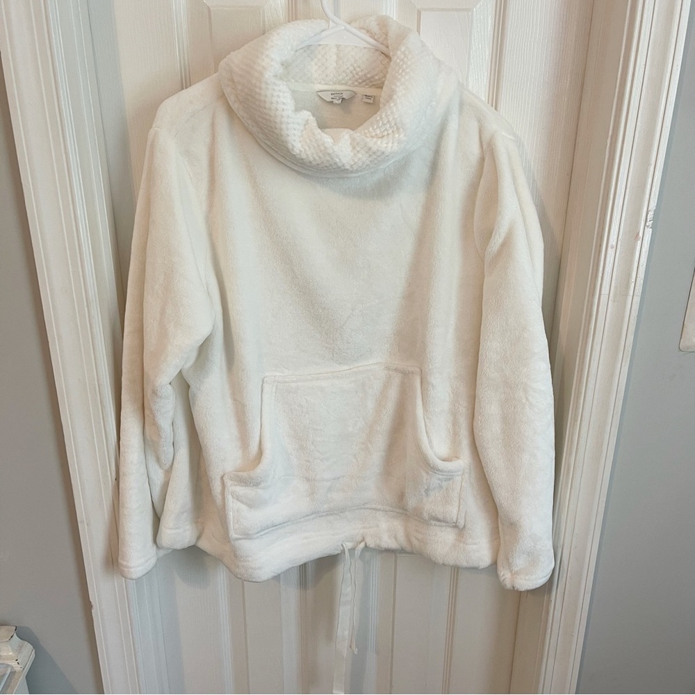 Fat Face Fleece Turtleneck Pullover Cinched Waist